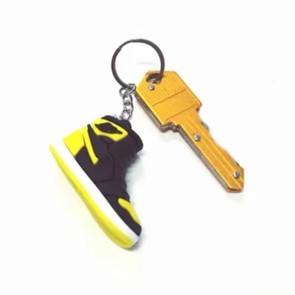 Air Jordan 1 High Top Nike Key Chain/ Bag Charm Black/Yelllow/White, Comes w/box